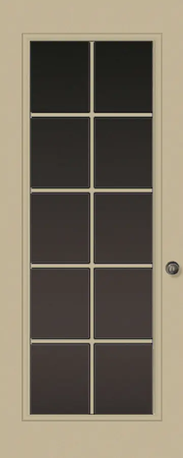 Full Glass Steel Entry Door With 10-lite Glass