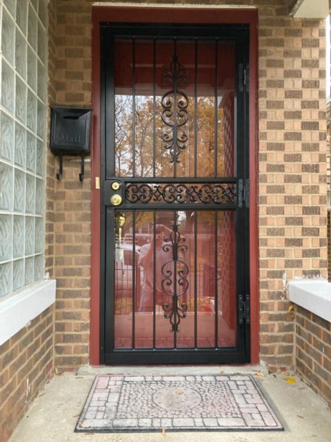 Red Entry And Black Security Storm Door Defender Steel Door & Window ...