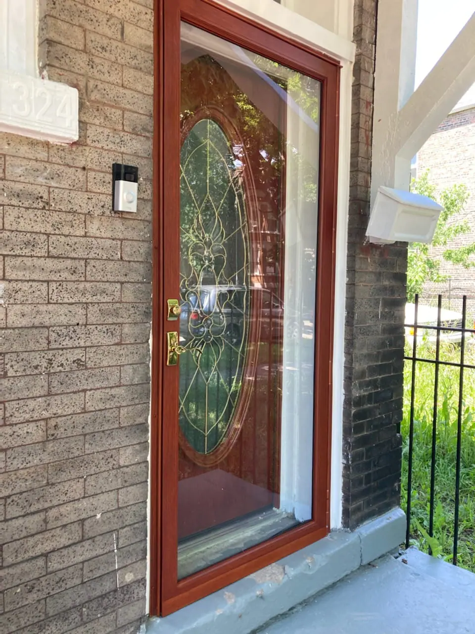Wood Entry Door Before Image