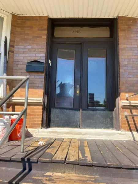Wood Entry Door Before Image