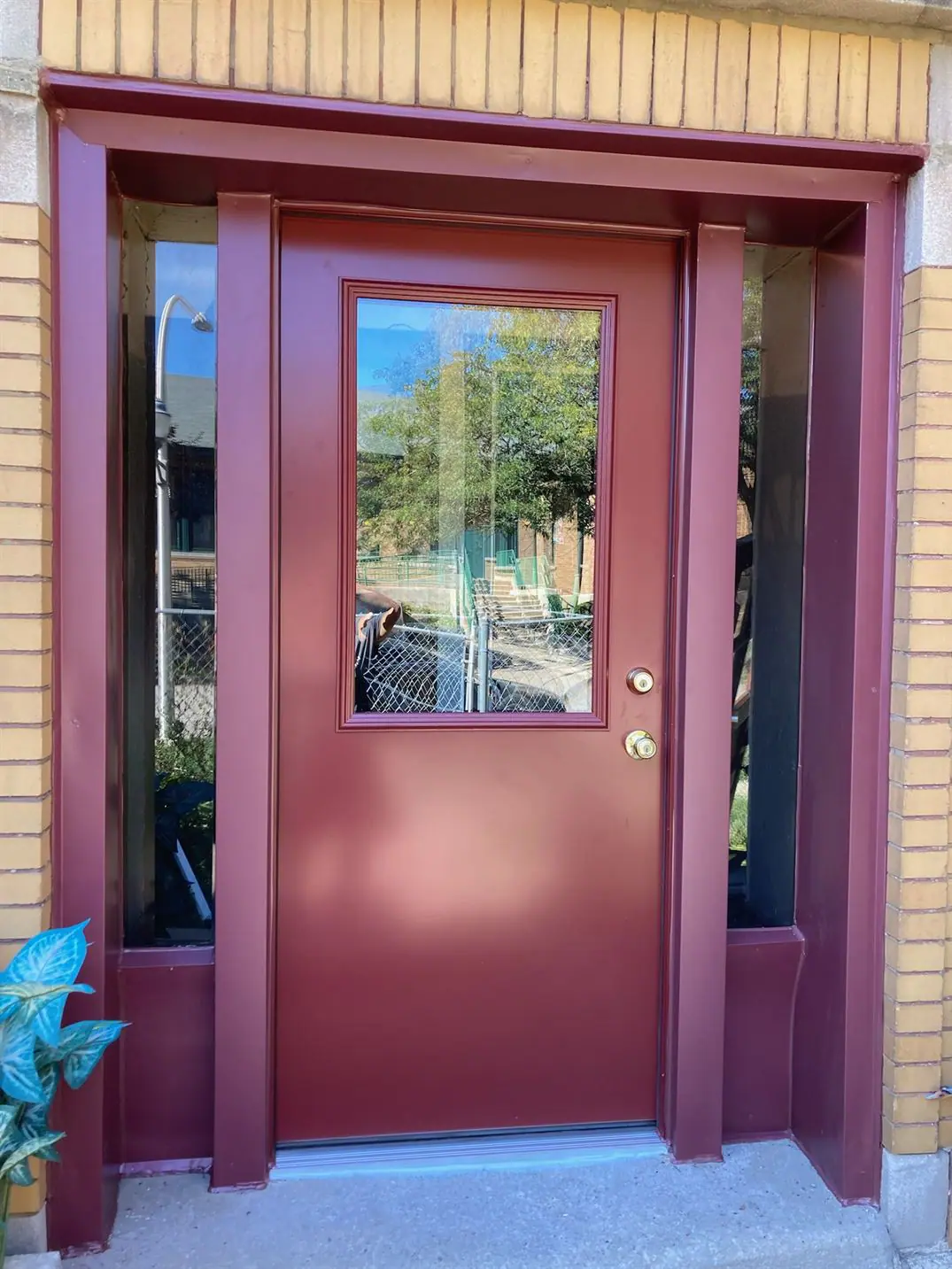 Back Double Steel Entry Door Unit