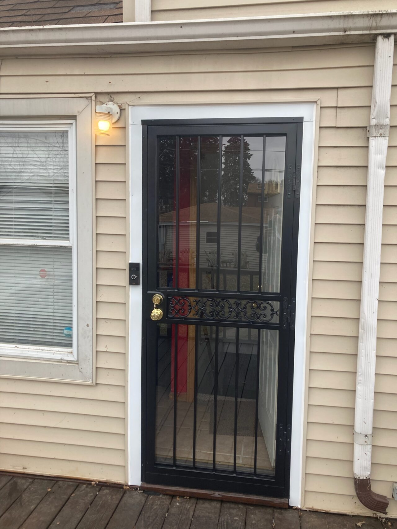 AO Plain Bar Security Storm Door With Capping Defender Steel Door ...