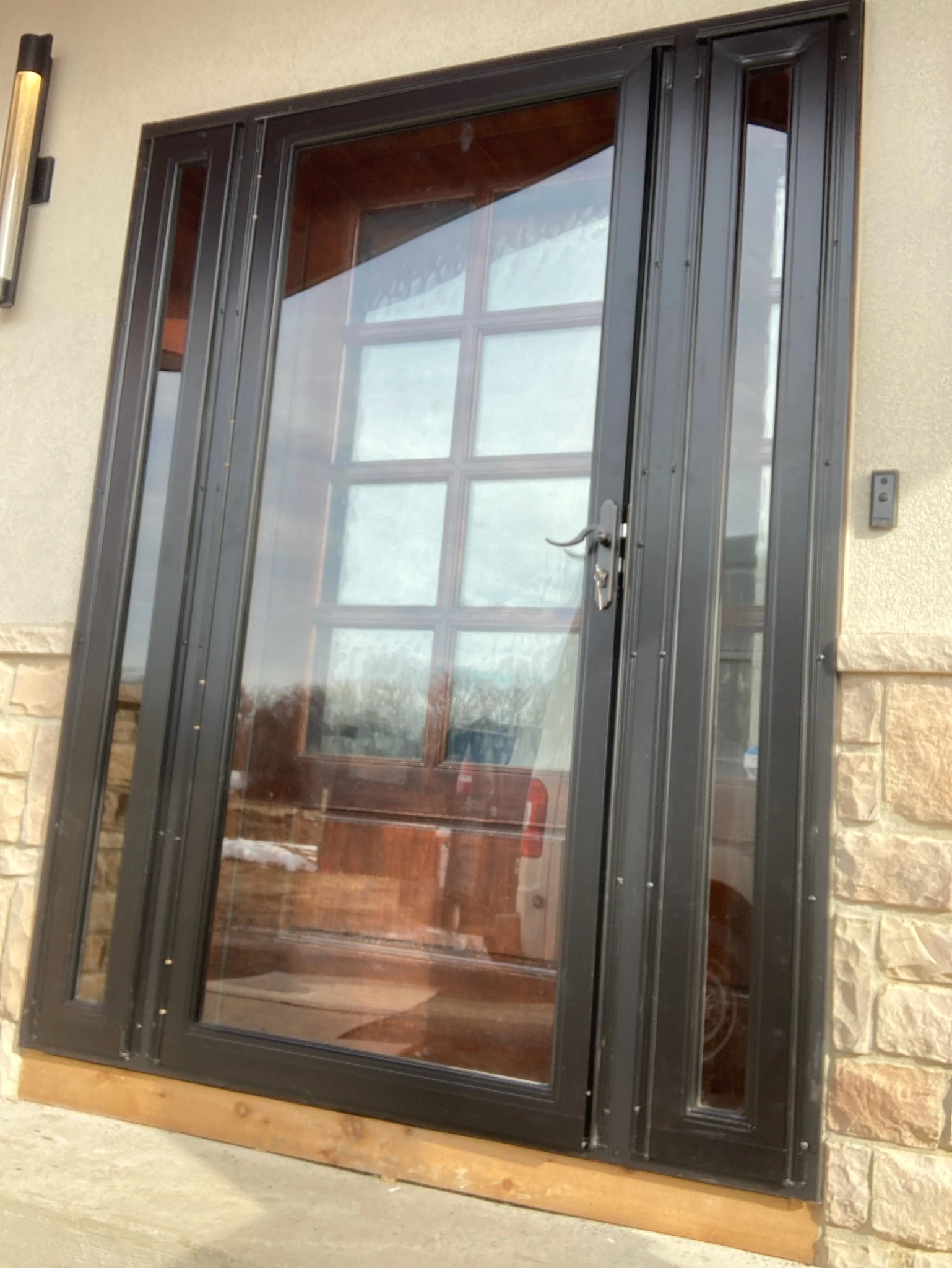 Back Double Steel Entry Door Unit