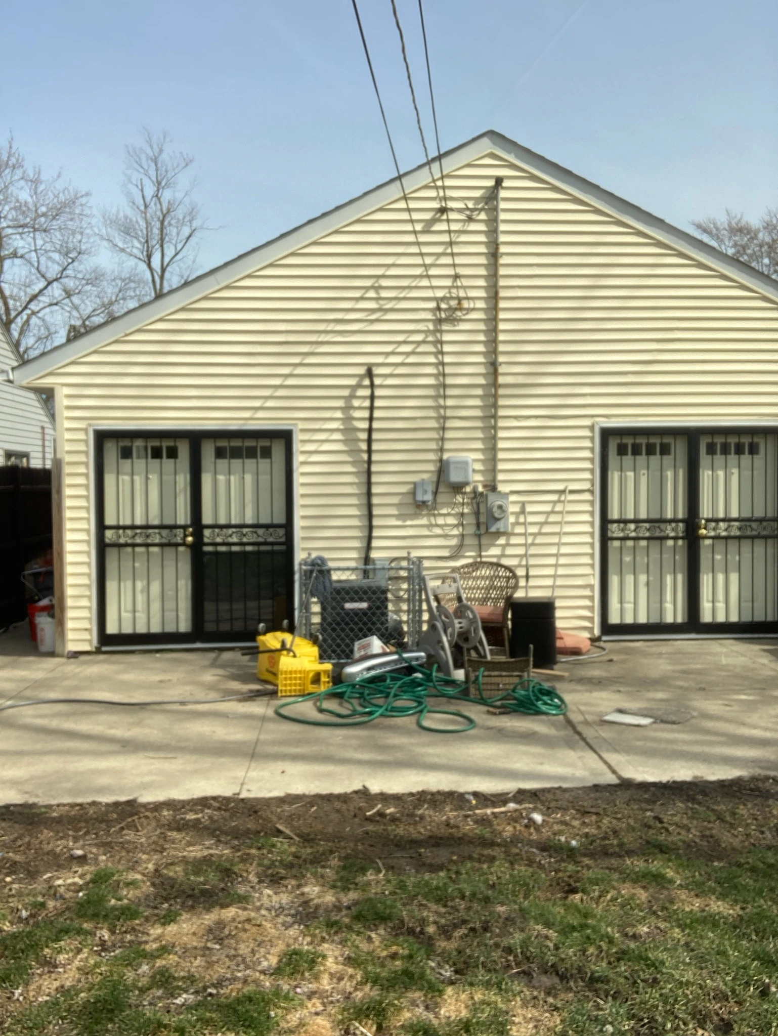 Back Double Steel Entry Door Unit