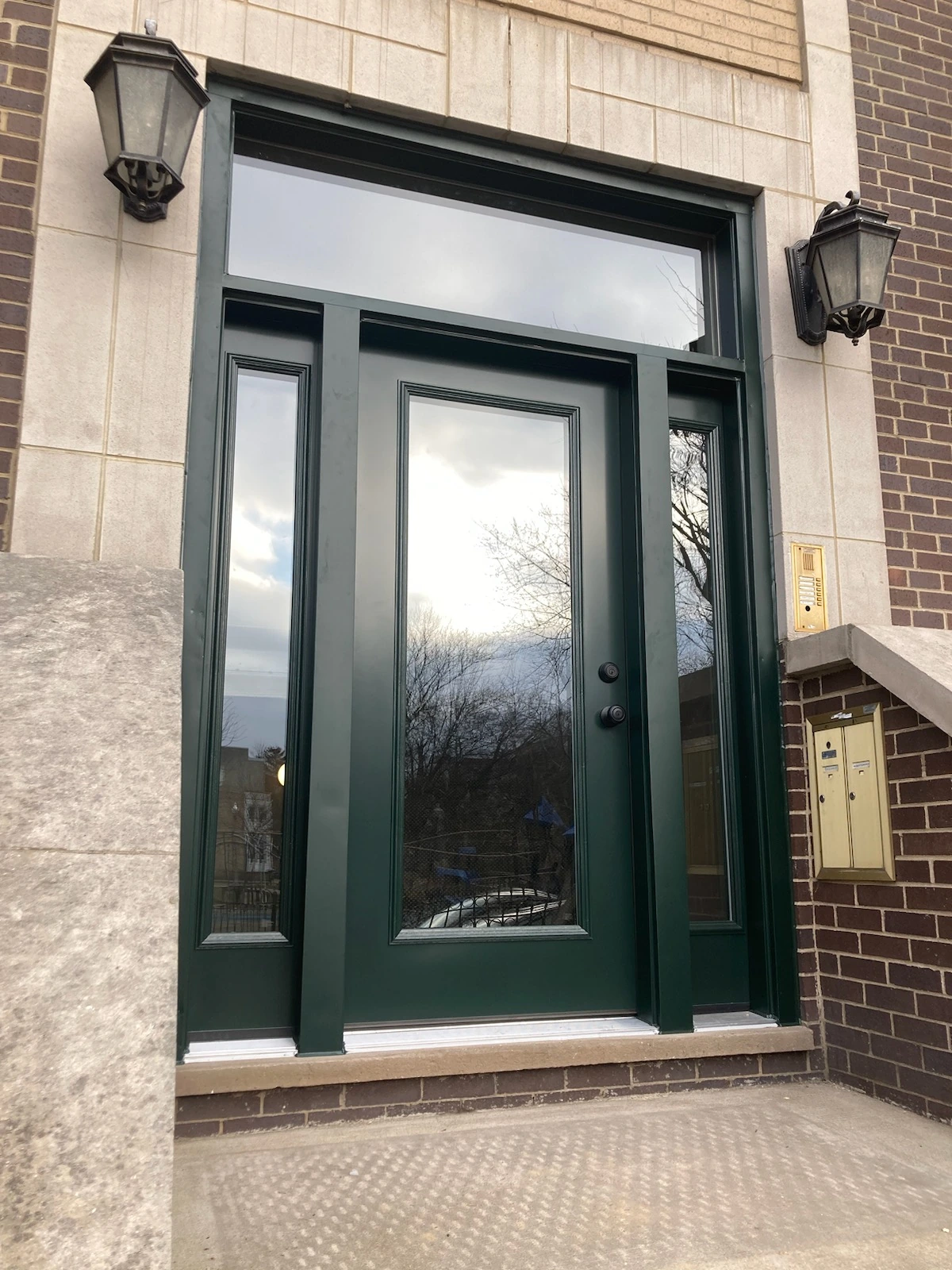 Back Double Steel Entry Door Unit