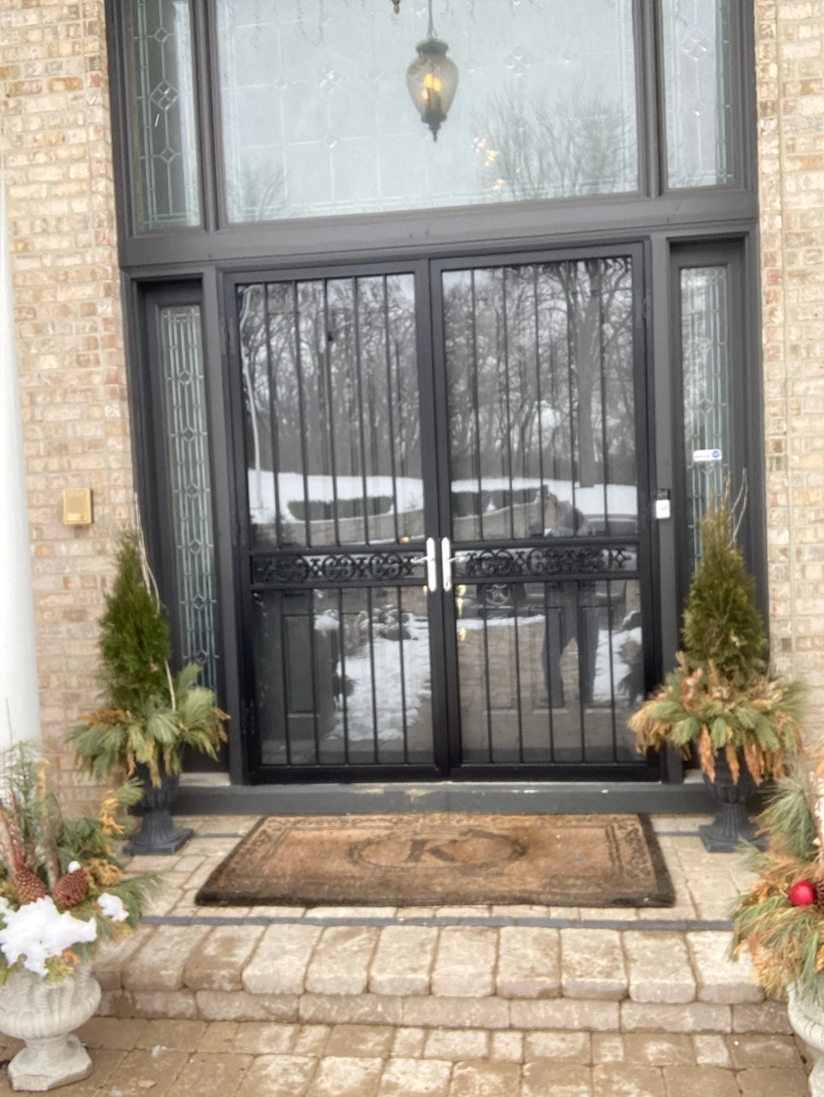 Back Double Steel Entry Door Unit