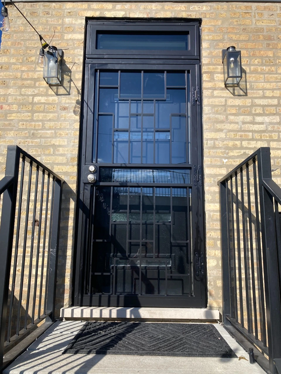 Back Double Steel Entry Door Unit